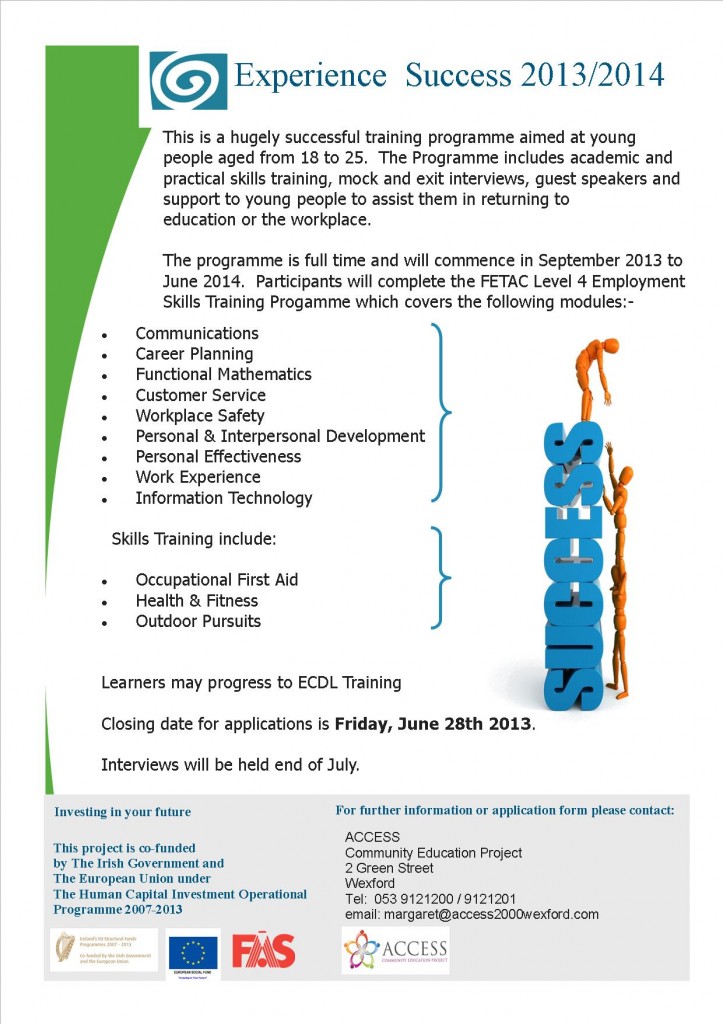 Poster 2 Experience Success 2013 2014