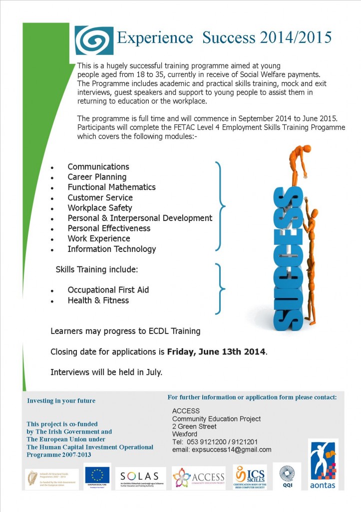 Poster 1 Experience Success 2014 2015